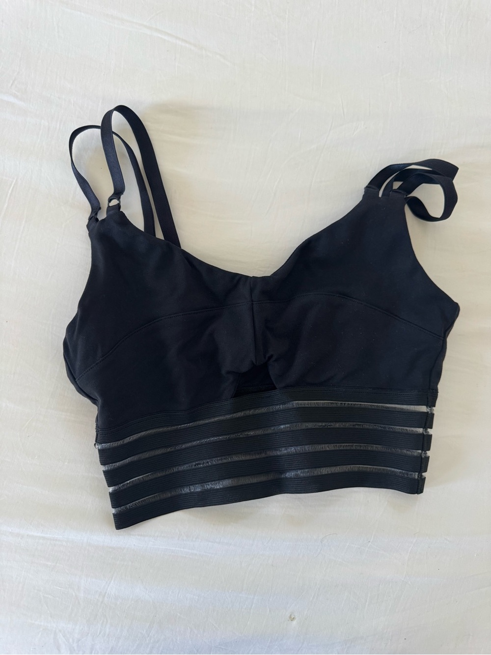 Bombshell Sportswear Black Longline Strappy Bralette